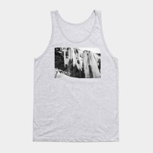 Closeup of Frozen Waterfall, Iceland B&W Tank Top